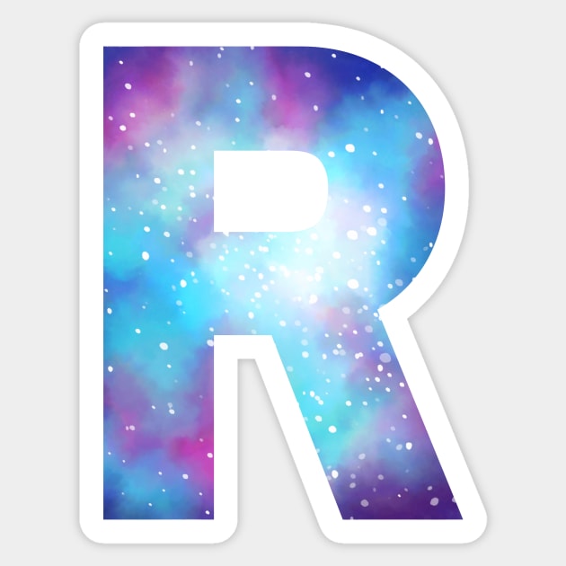 Letter R galaxy Sticker by PanyaCreative